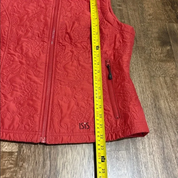 ISIS Quilted Vest Size 8. Orange/ Red color. - Picture 7 of 8